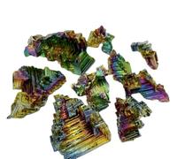 ausuky Natural Titanium Bismuth Rare Rainbow Metal Crystal Mineral Gemstone Home Decor
