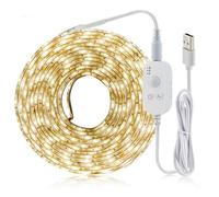 ausuky USB PIR Motion Sensor Led Light Strip Cabinet Kitchen Closet Lamp Bulbs DC 5V (Warm White,1M)