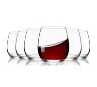 Ausune 6PCS 450ml Stemless Wine Glasses, Wine Glasses for Red, White,