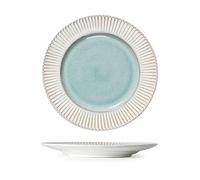 Ausune European Style Dinner Plates，8.8 inch Scratch Resistant Ceramic Dinnerware for Dessert, Pasta, Salad Plates, Main Course, Cool Color, Dishwasher and Microwave Safe (Blue)