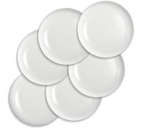 ausurme 6 Ceramic Dessert Plates, 7 Inch, White, Round