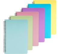 ausurme Spiral Notebook,6 Pack A5 5.7 x 8.3 Inch Spiral Lined Notebook,Thick Paper Hardcover Spiral Notebooks,College Ruled Notebooks for Writing School Office Business,60 Sheets 120 Pages,6 Colors