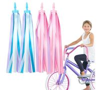 Auswalar 2 Pair Bicycle Tassel Ribbon,Scooter Streamers, Bicycle Grips Ribbon, Bike Accessories Easy Attach to Bike's Handlebars