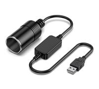 AUSYDE 5V USB A Male to 12V Car Cigarette Lighter