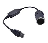 AUSYDE 5V USB A Male to 12V Car Cigarette Lighter Socket Female Converter Extension Cable Adapter Cord (Below 8W) for Outdoor, Camping and Travelling