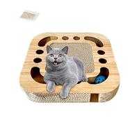 AUSYIWI Corrugated Cardboard Scratching Post for Adult Cats, Large and Small, Calming Cat Scratching Mat in Cardboard, Accessories and Toys for Pets at Home, 33 x 33 x 5.5 cm