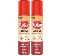 Autan Active Mosquito & Insect Repellent Spray, Travel Essentials, DEET Formula, Up to 6 Hours Protection Against Mosquitoes, 100 ml (Pack of 2)