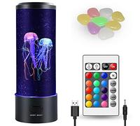 Autbye Electric Jellyfish Lamp, Jellyfish Tank Table Lamp, Jellyfish Lava Lamp for Adults, Color Changing Jellyfish Aquarium, Home Decor and Room Mood Light Attached with 8 Free Luminous Stones (blue)