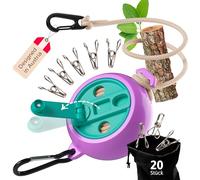 AUTDOOR Robust 8m Retractable Washing Line with Hand Crank, Nylon/Polyester, Black/Grey, for Camping, Motorhome and Balcony