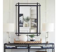 Autdot Black Bathroom Mirror with Metal Frame, 36''X24'' Large Living Room Mirrors for Decor, Modern Decorative Mirror for Entryway, Dining Room, Bedroom Horizontal/Vertical