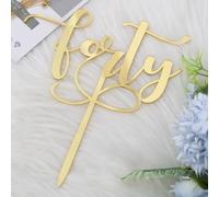 Auteby Forty Cake Topper, Acrylic 40th Birthday Cake Topper, Happy 40th Birthday Party Decorations (forty)