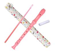 Auteey 8 Hole German style Soprano Recorder for Beginners,Music Flute with Gift Case Bag Cleaning Rod For Home Entertainment(Pink)
