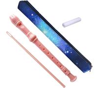 Auteey 8 Hole Soprano Recorder with Cleaning Rod and Bag, Professional German Style C Key Recorder for Kids Beginners Students (Pink)