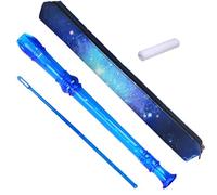 Auteey 8 Hole Soprano Recorder with Cleaning Rod and Bag, Professional German Style C Key Recorder for Kids Beginners Students (Crystal Blue)