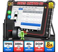 Autel MaxiCOM MK900TS TPMS Diagnostic Tool, 2025 MK900-TS Up of MS906TS MX900TS MK808S-TS MK900 MK900BT, Top TPMS Program/Relearn, CAN FD&DoIP, Bidirectional Scanner 3K+ Active Test, 40+ Service, OS11