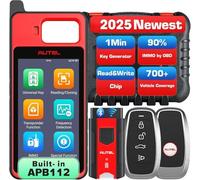 Autel MaxiIM KM100(X) Key Fob Programmer, Lifetime Renewal, 2025 Newest Lite of IM508 IM608 Programming Tool, 60s Key Generation, OBD IMMO Learning on 99% Cars, Chip Read Write Clone, Built-in APB112