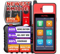 Autel MaxiIM KM100E Key Fob Programming Tool, Immobilizer programmer, 60S Key generation, Transponder Chip Read/Write/Clone, Guided IMMO Paring for 90% Cars, Ignition Coil Detection, 2 Blank IKEYs