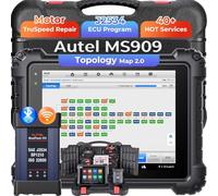 Autel MaxiSys MS909 Scanner: 2025 MS909 Scan Tool Same as MS919 Ultra, Up of MS908S PRO II Elite II PRO, Motor TruSpeed Repair, Topology 2.0, ECU Programming & Coding, 40+ Services,3K+Active Test