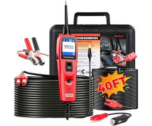 Autel PowerScan PS100 Circuit Tester, 12V 24V Power Circuit Probe Tool Kit | Electrical Circuit System Diagnostic Tool, Read AC/DC Current Resistance, Built-in Circuit Breaker, &20FT Extension Cord