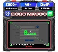 Autel Scanner MaxiCOM MK900: 2026 Same as MK900BT Bi-Directional Scan Tool w/40+ Service, 8in Up of MK808S MK808BT Pro MX808S MK808Z, 3000+ Active Tests, DoIP CAN FD, All System Scan, FCA& SFD
