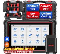 Autel Scanner MaxiPRO MP900-BT KIT Diagnostic Scan Tool w/ 11-PC OBD Cables | Program, Relearn, Trigger, 42 Hot Services, All System Diagnostic Scan Tool for All Vehicles, FCA AutoAuth, DoIP, CAN-FD