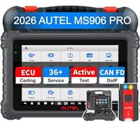 Autel Scanner MaxiSys MS906 PRO, 2026 MS906Pro 2.0 Same as MS906 MAX Up of MK906 MS906BT MP900BT MK900BT, 36+ Service, 3000+ Active Test, E-C*U Coding, CAN FD DoIP, VAG Guided, FCA SGW