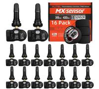 Autel TPMS Sensors 2 in1 MX-Sensor 315MHz + 433MHz Press Release Rubber Stem Universal Tire Pressure Sensor Compatible with TS408 TS508 TS508WF TS608 TS900 MX900TS MK808TS (Rubber Stem 16pcs)