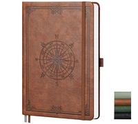 AUTEMPO A5 Bullet Journal, 192 Pages Dotted Notebook for Men & Women, Journaling, Planning & Tracking, Hardcover, 100 GSM Thick Paper, 14.5 x 21cm - Brown