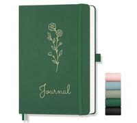 AUTEMPO A5 Journal Notebook Lined, Hardcover Note Book Leather Journals for Women, 192 Pages Notebook, 100gsm Lined Paper, for Men Work Office School,14.5 x 21cm, Dark Green