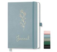 AUTEMPO A5 Journal Notebook Lined, Hardcover Note Book Leather Journals for Women, 192 Pages Notebook, 100gsm Lined Paper, for Men Work Office School,14.5 x 21cm, GrayBlue