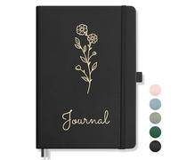 AUTEMPO A5 Journal Notebook Lined, Hardcover Note Book Leather Journals for Women, 192 Pages Notebook, 100gsm Lined Paper, for Men Work Office School,14.5 x 21cm, Black