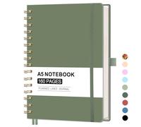 AUTEMPO A5 Spiral Notebook, 160 Lined Pages, Hardcover, Light Green