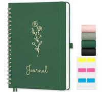 AUTEMPO B5 Notebook, Notepad Leather Hardcover Wirebound Spiral Notebooks 140 Pages for Writing, 100gsm Thick Lined Paper, for Women Men Work Office School,19 x 25.8 cm, Green