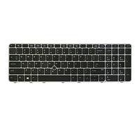 AUTENS Replacement US Keyboard for HP EliteBook 850 G3 / 850 G4 / 755 G3 / 755 G4 Laptop Silver Frame with Pointer Backlight