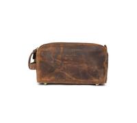 Autentico Leather Genuine Buffalo Leather Toiletry Bag for Men Handcrafted Vintage Dopp Kit Organizer for Cosmetics,Shaving Kit with Waterproof Lining, Distressed Brown, L, Toiletry Bag