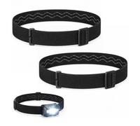 Auteonsa 2 Pack Elastic Headlamp Strap with Adjustable Buckle | Nylon Headlamp Band with Silicone Anti-Slip Liner Fit for Black Diamond Petzl Energizer Pelican Fenix Headlamps
