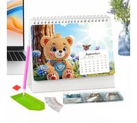 Authentic 2027 Calendar, Animal Rhinestone Art Planner, Craft Desk Calendars Set, 12 Month Creative Calendar, Decorative Kit for Kids Adults Beginners Classroom Use 7.68x2.91in
