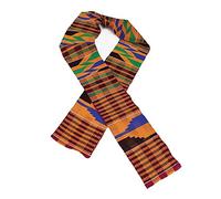 Authentic African Kente Stole Hand Woven in Ghana #2, Perfect as Sash, Choir Uniform for Black History, Graduation Stole, African Color Pattern. One of a Kind 64+ inches in Length.