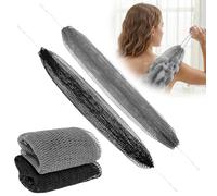 Authentic African Net Sponge 2 Pack Exfoliating Bath Shower Loofah Sponge Body Back Scrubber for All Skin Type Afro Loofah Exfoliating Wash Cloth Body Care Daily Use Bathing Accessories(Black, Grey)