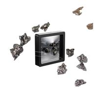 Authentic Argentine Meteorite Stones (3 Pieces), Authentic Campo del Cielo Space Rock 1-3g Each, Real Meteorite Specimen with Display Box, Velvet Pouch, Magnifying Glass