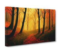 Authentic Autumn Forest Canvas Wall Art Print 30x20 Inch