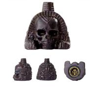 Authentic Aztec Death Whistle - Loud Human Scream Sound, 3D Horror Skull Design, Resin Artifact for Halloween(B)