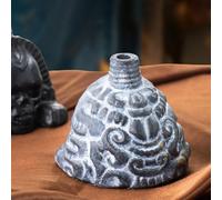 Authentic Aztec Death Whistle, Real Screaming Aztec Death Whistle | Art Collectible Culture,with Drawstring Bag For Halloween Day Of The Dead (Gray)