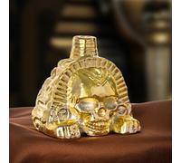 Authentic Aztec Death Whistle, Real Screaming Aztec Death Whistle | Art Collectible Culture,with Drawstring Bag For Halloween Day Of The Dead (Gold)