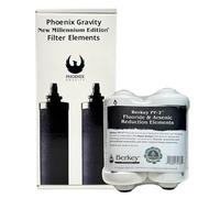 Authentic Berkey PF-2 Fluoride and Arsenic Reduction Elements Kit + Phoenix Gravity Millennium Edition Filter Elements Combo Packs (2 Filters)