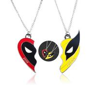 Authentic Bestfriend Superhero Heart Pendant - Dead pool and Wolverine Necklace