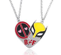Authentic BFFHero Heart Pendant - Dead pool and Wolverine- Keyring (BFF Necklace)