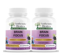 Authentic Biotics Brain Focus Supplement with Ashwagandha KSM-66 - Nootropic with B Complex & Magnesium - Energy, Memory, Focus & Mental Clarity - Vegan Cognitive Support - 2x60 Capsules Pack