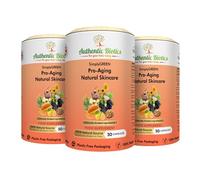 Authentic Biotics Vegan Collagen Booster - Konjac Root, Melon Extract (SOD) & Flavanols - Skin, Hair & Nail Support - 3 Month Supply - Plant-Based Supplement for Hydration, Firmness & Even Tone