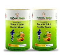 Authentic Biotics Vegan Joint Support - 2x60 Capsules with Calcium, Magnesium, Zinc, Vitamin D3, K2 & Turmeric - Multivitamin for Bone Strength, Muscle Function, Mobility & Flexibility - Men & Women